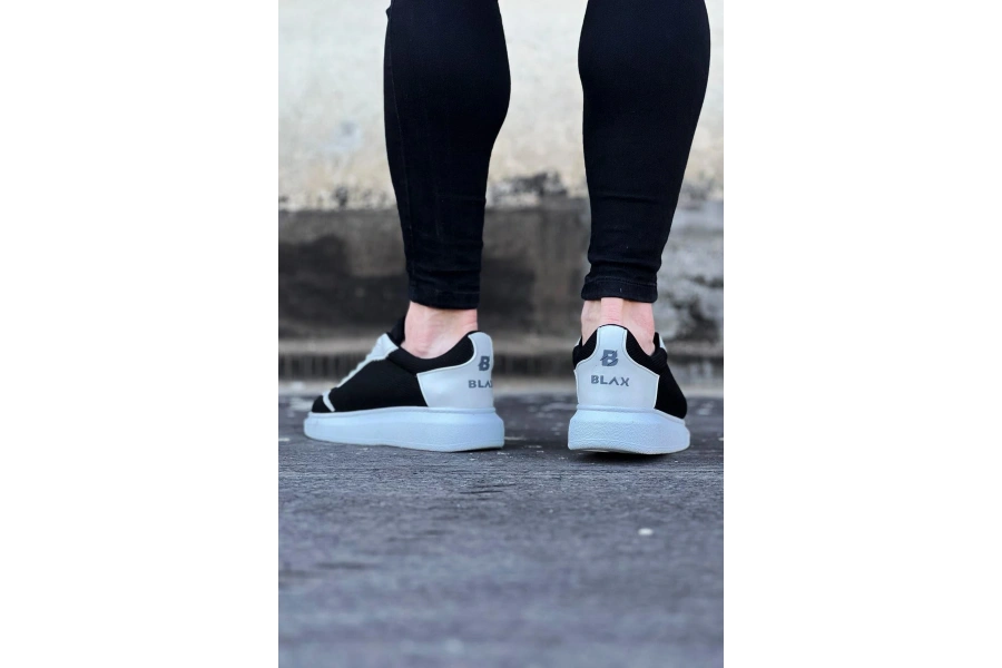 Shoecide Wg019 Siyah Beyaz Triko Erkek Casual Ayakkabı