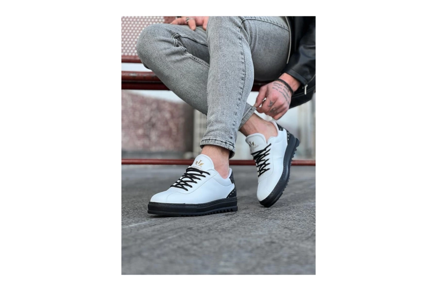 Shoecide Wg021 Beyaz Kömür Erkek Casual Ayakkabı