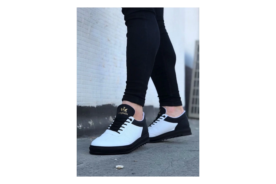 Shoecide Wg022 Beyaz Kömür Erkek Casual Ayakkabı