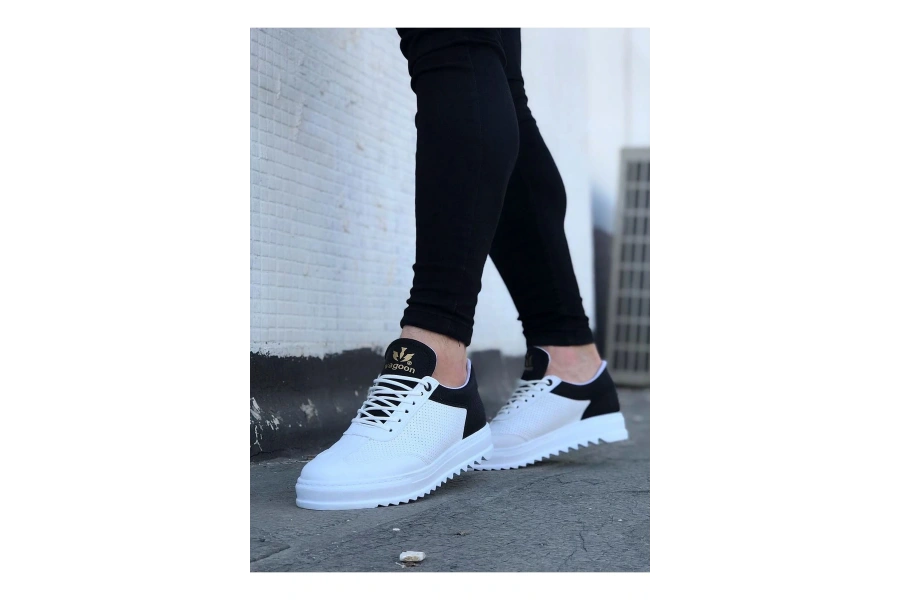 Shoecide Wg022 Beyaz Siyah Erkek Casual Ayakkabı