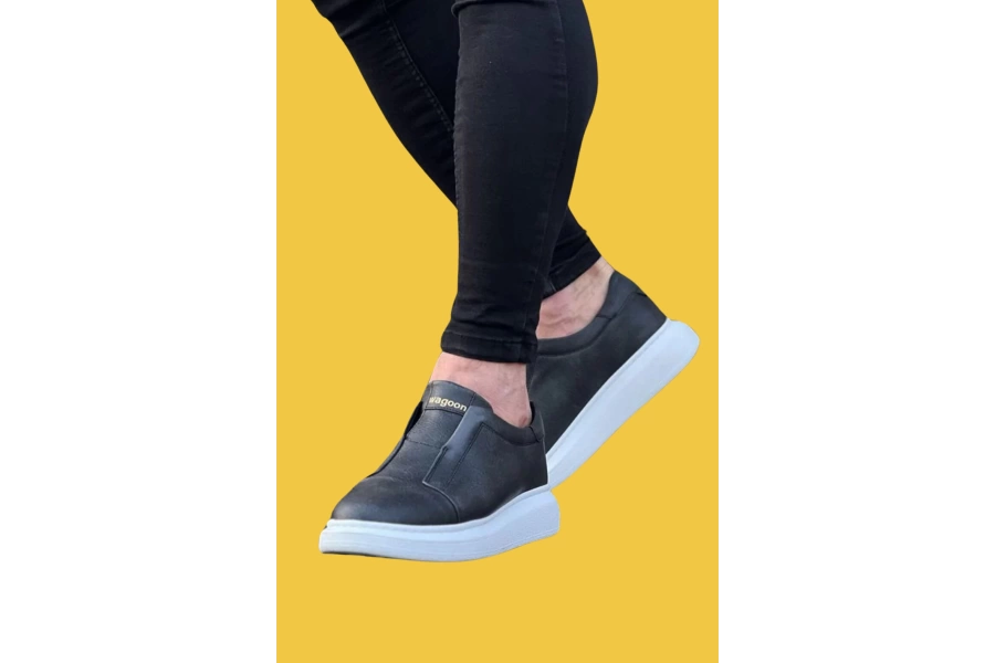 Shoecide Wg023 Bağcıksız Rahat Taban Gri Günlük Casual Erkek Ayakkabı