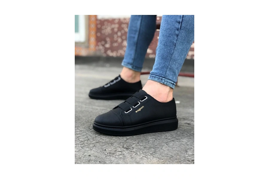 Shoecide Wg026 Kömür Kalın Taban Casual Erkek Ayakkabı