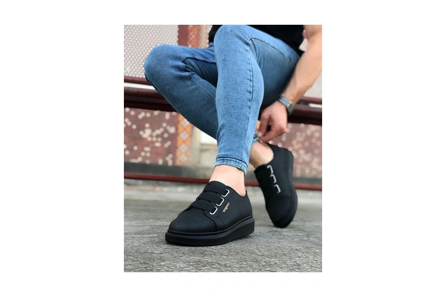 Shoecide Wg026 Kömür Kalın Taban Casual Erkek Ayakkabı