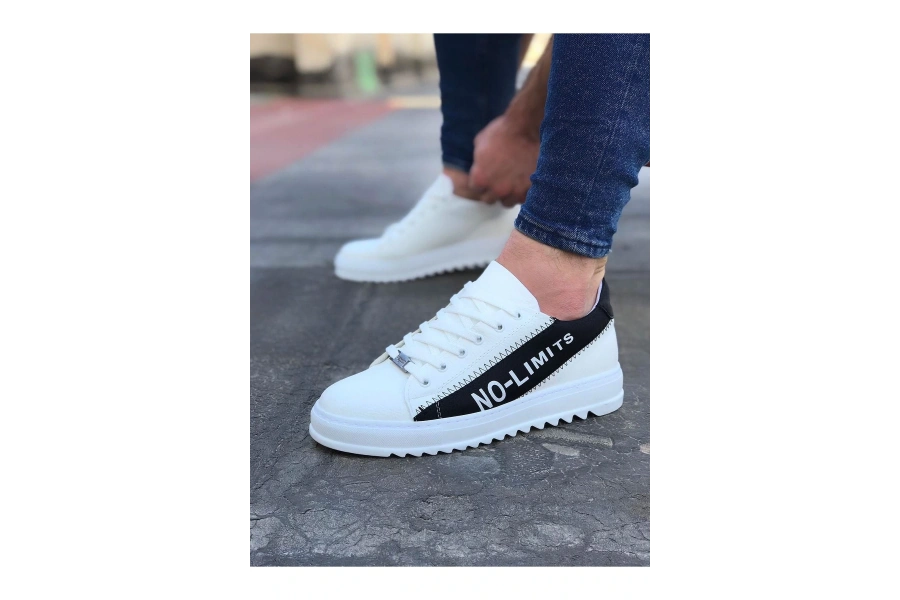 Shoecide Wg027 Beyaz Siyah No Limit Erkek Casual Ayakkabı