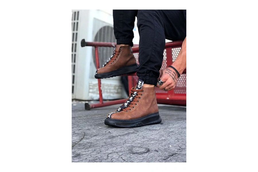 Shoecide Wg03 Taba Kömür Erkek Yarım Bilek Bot