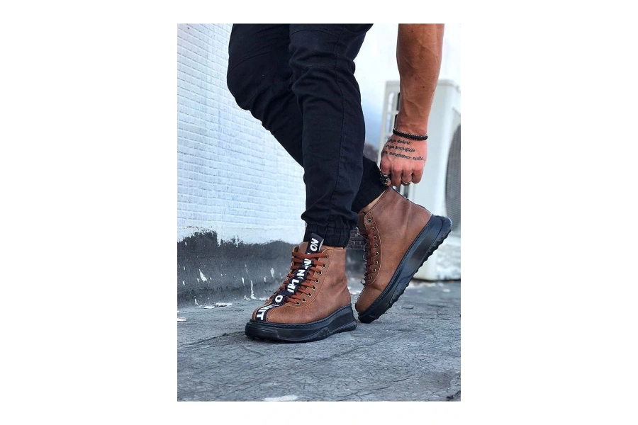 Shoecide Wg03 Taba Kömür Erkek Yarım Bilek Bot