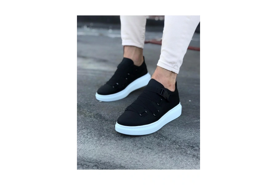 Shoecide Wg033 Siyah Erkek Yüksek Taban  Ayakkabı