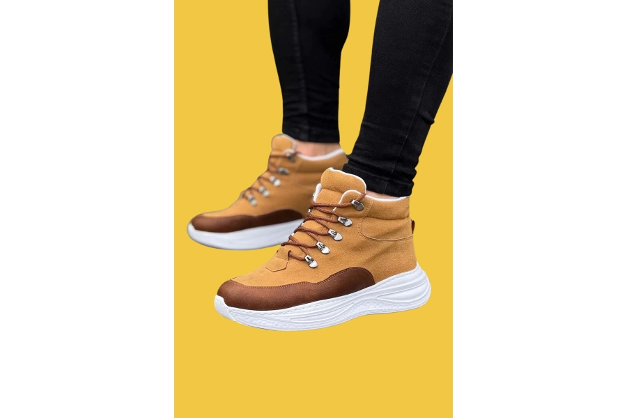 Shoecide Wg035 Bağcıklı Yüksek Kalın Taban Taba Yarım Bilek Erkek Spor Bot