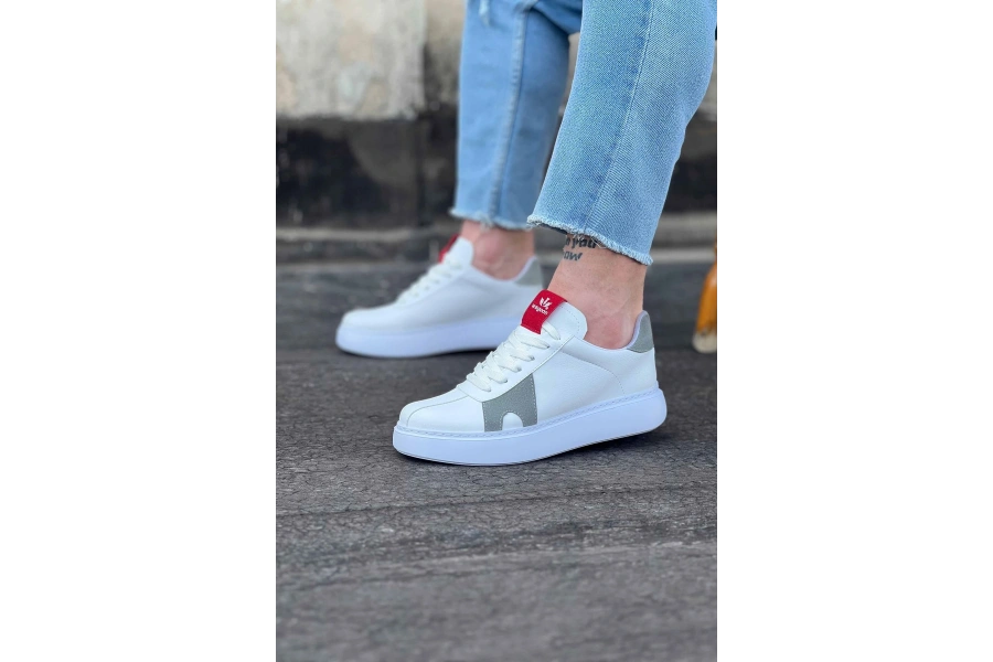 Shoecide Wg040 Beyaz Gri Erkek Casual Ayakkabı