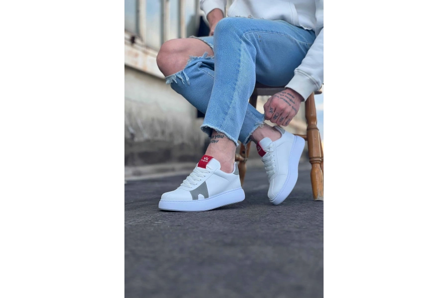Shoecide Wg040 Beyaz Gri Erkek Casual Ayakkabı