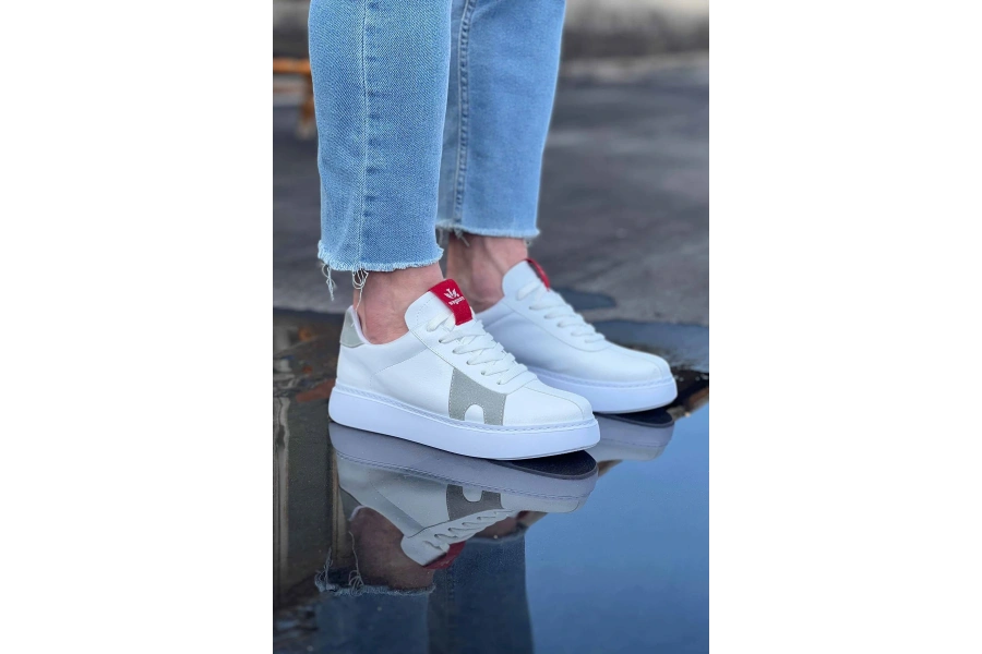 Shoecide Wg040 Beyaz Gri Erkek Casual Ayakkabı