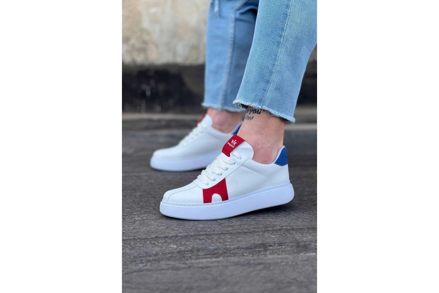 Shoecide Wg040 Beyaz Kırmızı Erkek Casual Ayakkabı