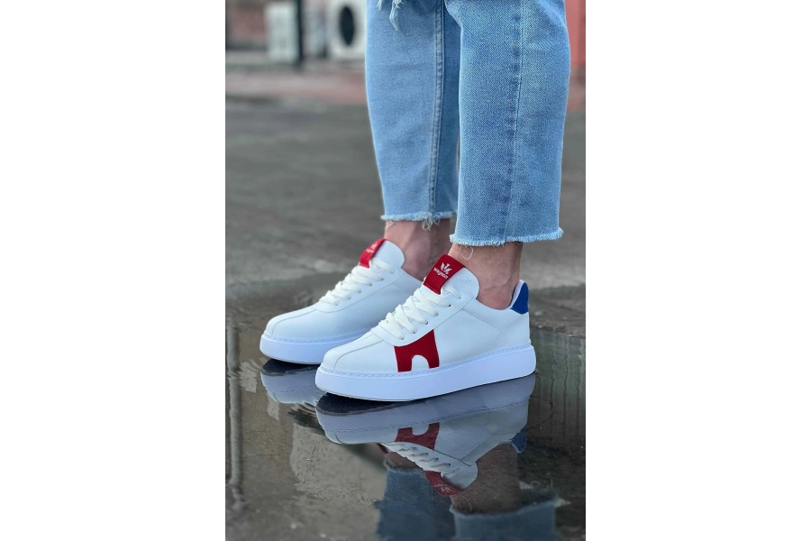 Shoecide Wg040 Beyaz Kırmızı Erkek Casual Ayakkabı