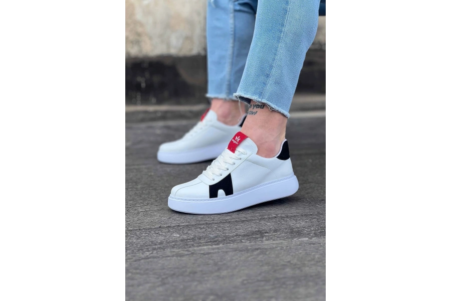 Shoecide Wg040 Beyaz Siyah Erkek Casual Ayakkabı