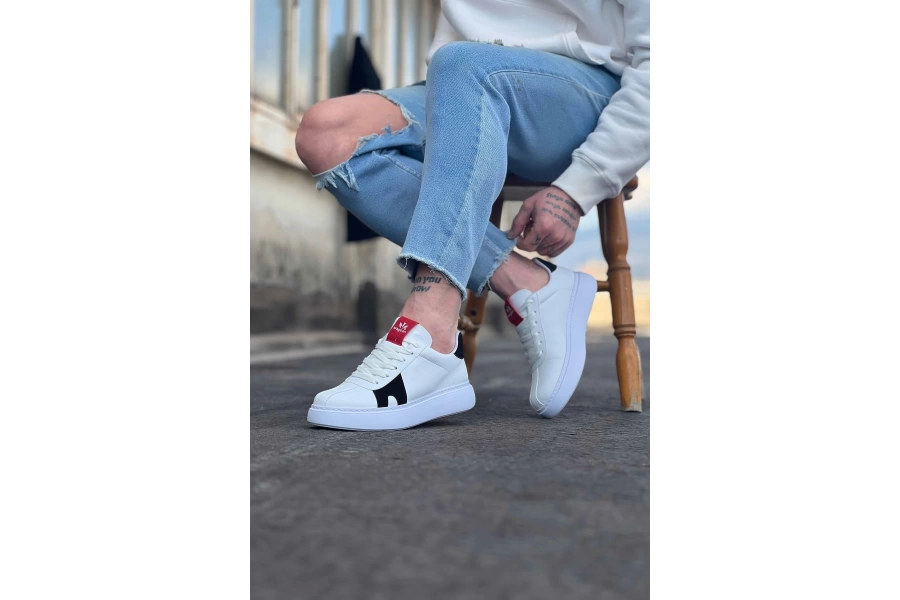 Shoecide Wg040 Beyaz Siyah Erkek Casual Ayakkabı