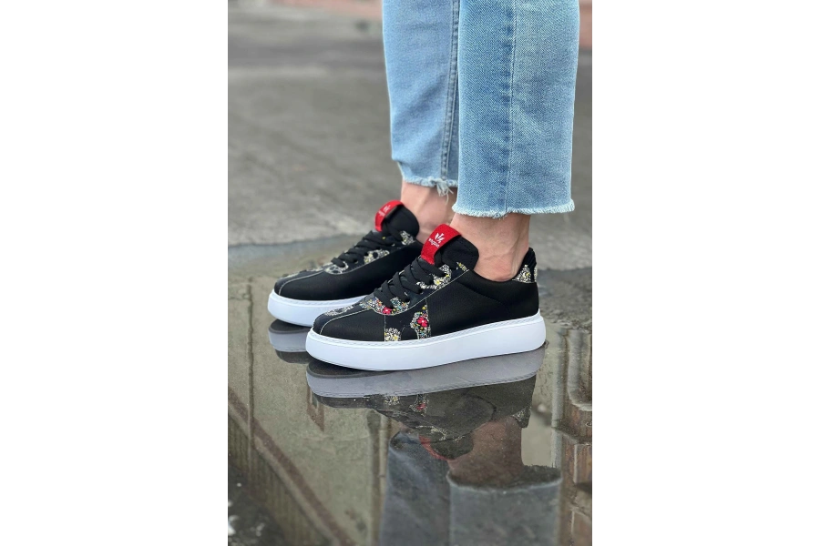 Shoecide Wg040 Siyah Kurukafa Erkek Casual Ayakkabı