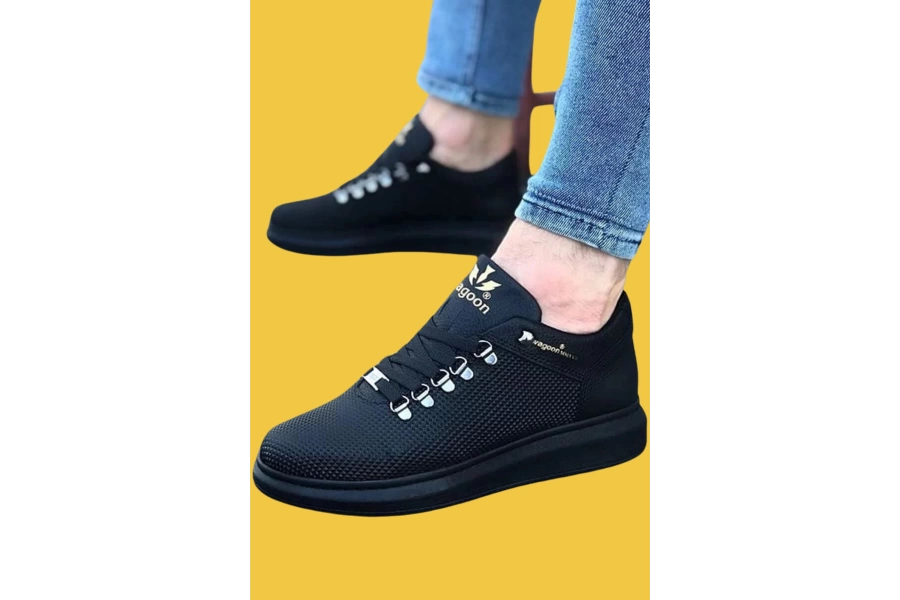 Shoecide Wg047 Bağcıklı Rahat Taban Kömür Erkek Casual Ayakkabı