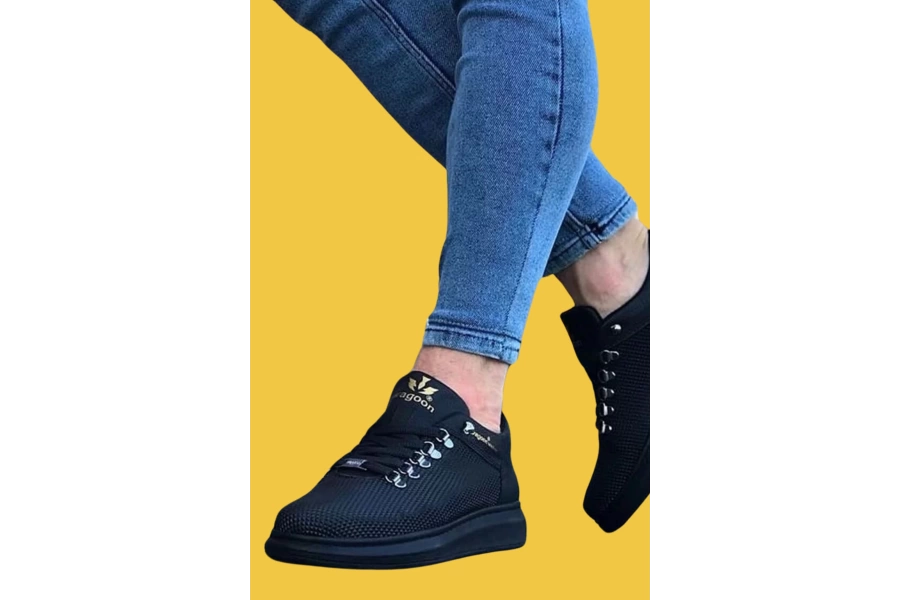 Shoecide Wg047 Bağcıklı Rahat Taban Kömür Erkek Casual Ayakkabı