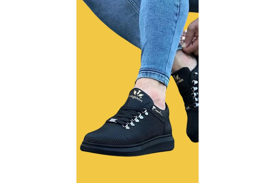 Shoecide Wg047 Bağcıklı Rahat Taban Kömür Erkek Casual Ayakkabı