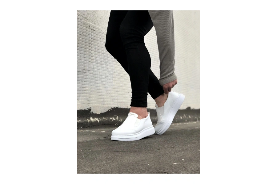 Shoecide Wg049 Beyaz Düz Casual Erkek Ayakkabı