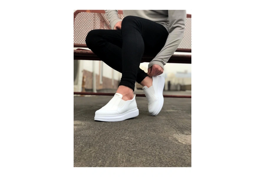 Shoecide Wg049 Beyaz Düz Casual Erkek Ayakkabı