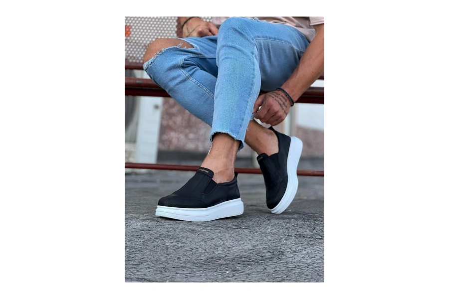 Shoecide Wg049 Siyah Düz Casual Erkek Ayakkabı