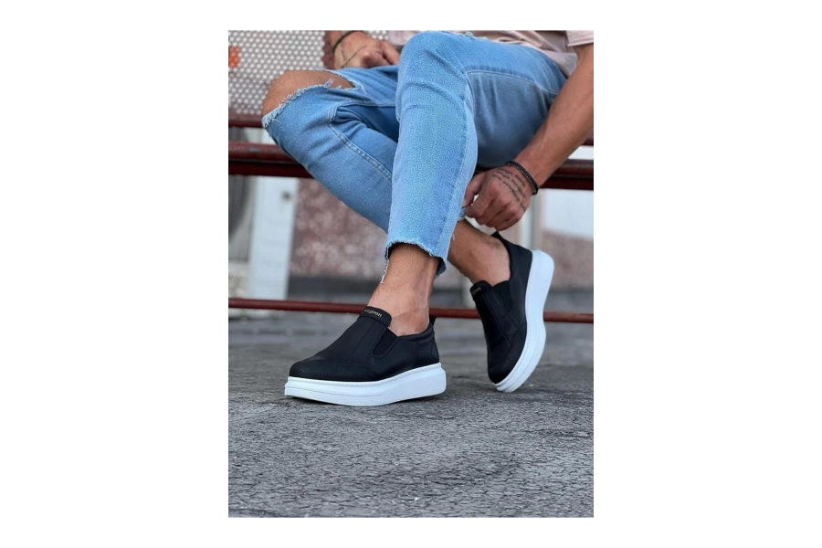 Shoecide Wg049 Siyah Düz Casual Erkek Ayakkabı