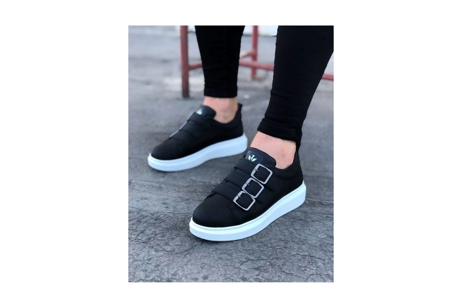 Shoecide Wg050 Siyah Tokalı Kalın Taban Erkek Ayakkabı