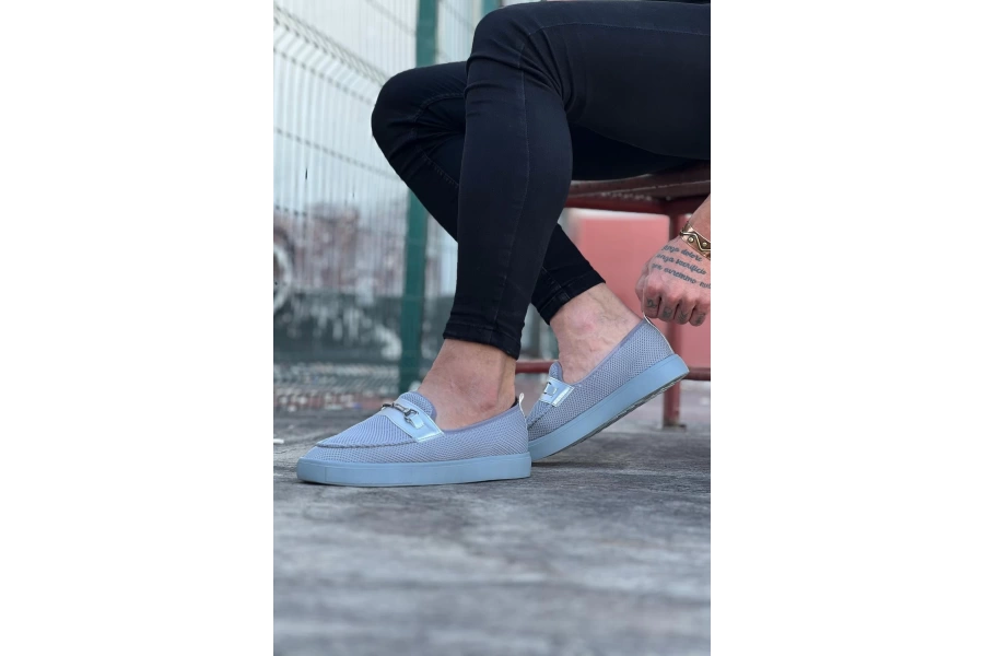 Shoecide Wg060 Gri Triko Babet Erkek Casual Ayakkabı