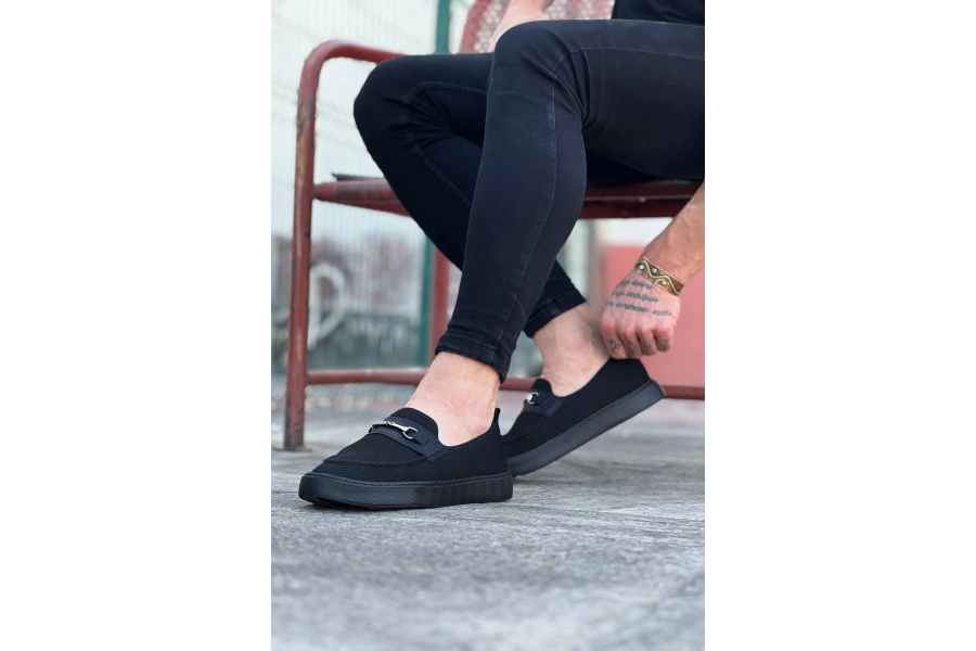 Shoecide Wg060 Kömür Triko Babet Erkek Casual Ayakkabı