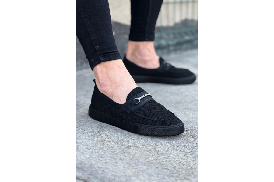 Shoecide Wg060 Kömür Triko Babet Erkek Casual Ayakkabı