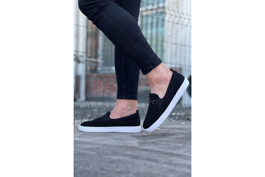 Shoecide Wg060 Siyah Triko Babet Erkek Casual Ayakkabı