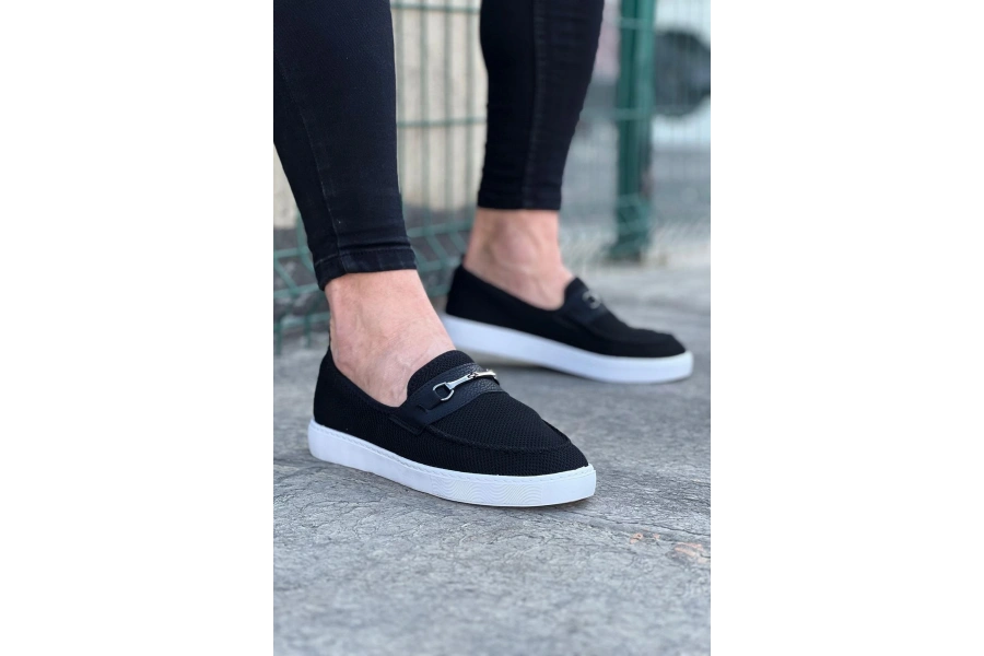 Shoecide Wg060 Siyah Triko Babet Erkek Casual Ayakkabı