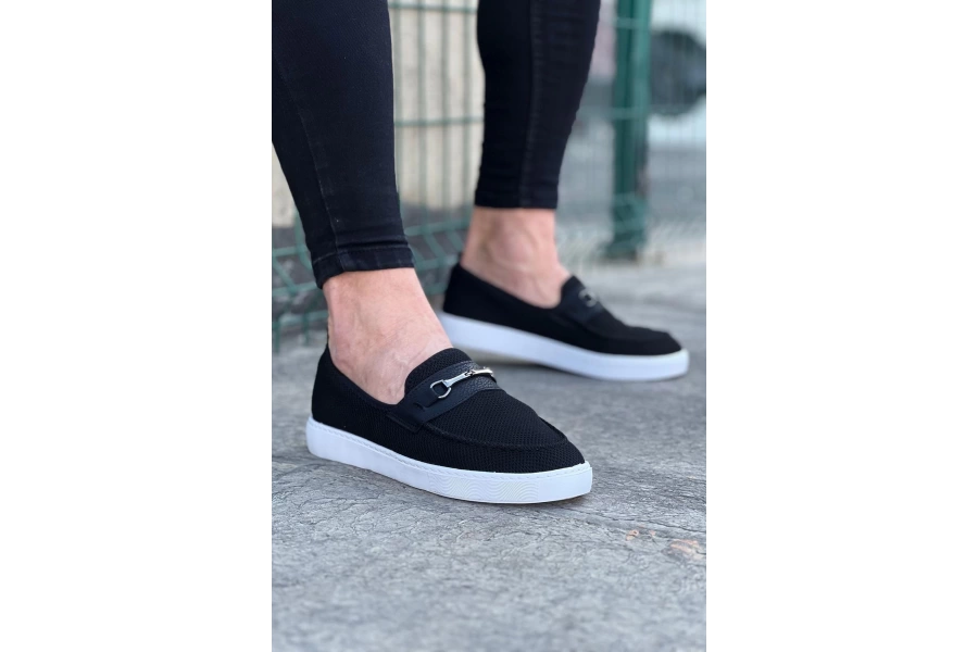 Shoecide Wg060 Siyah Triko Babet Erkek Casual Ayakkabı