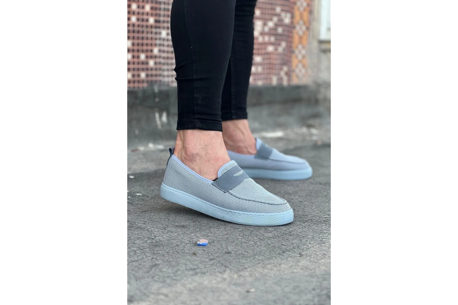 Shoecide Wg061 Gri Triko Babet Erkek Casual Ayakkabı