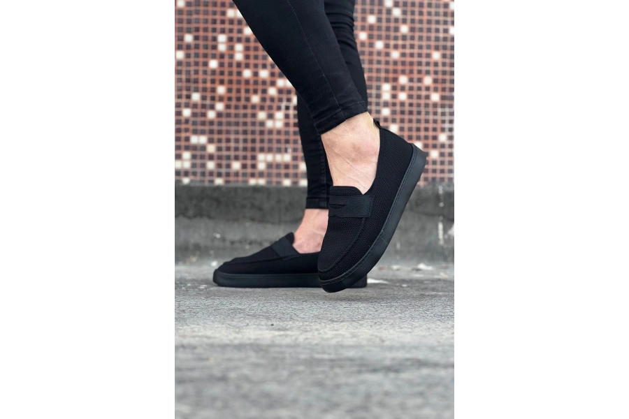 Shoecide Wg061 Kömür Triko Babet Erkek Casual Ayakkabı