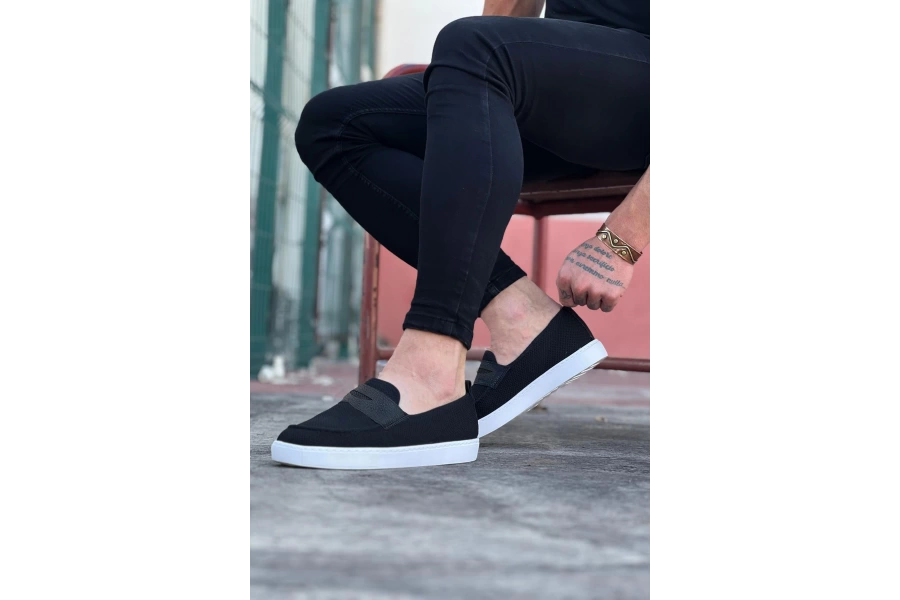 Shoecide Wg061 Siyah Triko Babet Erkek Casual Ayakkabı