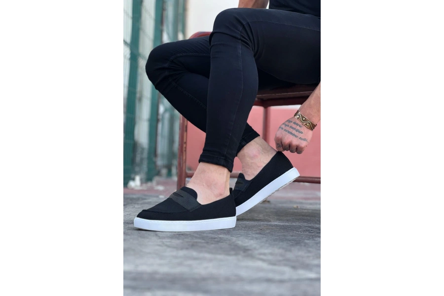 Shoecide Wg061 Siyah Triko Babet Erkek Casual Ayakkabı