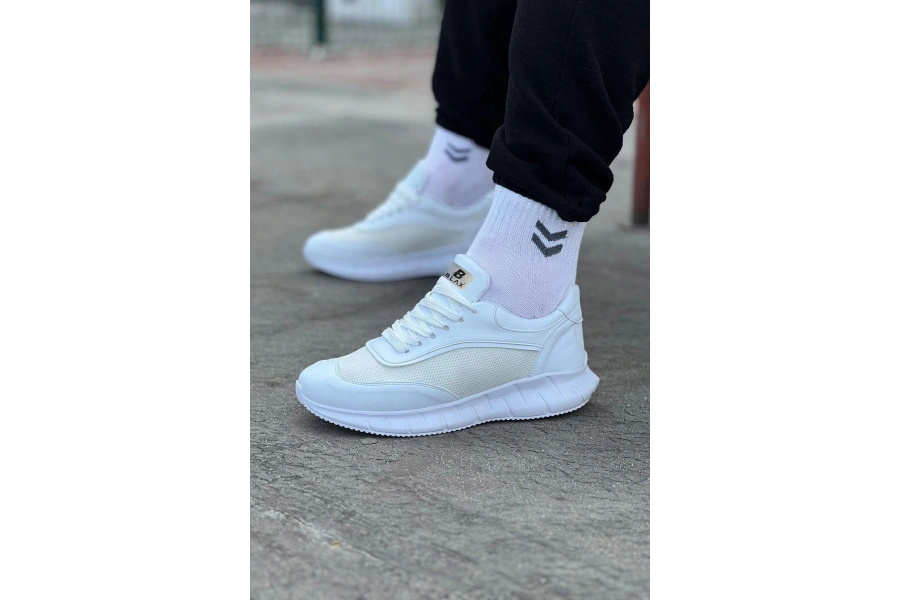 Shoecide Wg062 Beyaz Triko Erkek Spor Ayakkabı