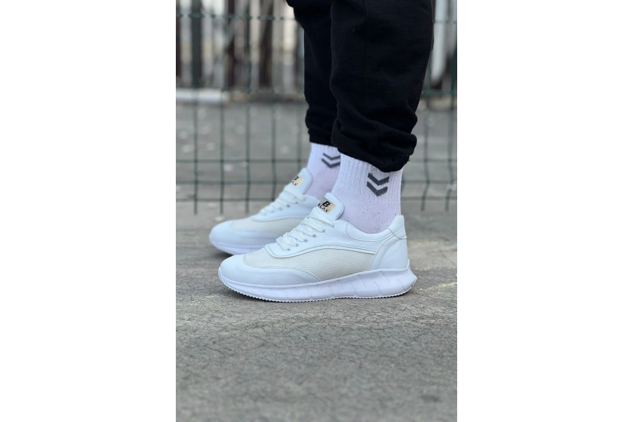 Shoecide Wg062 Beyaz Triko Erkek Spor Ayakkabı