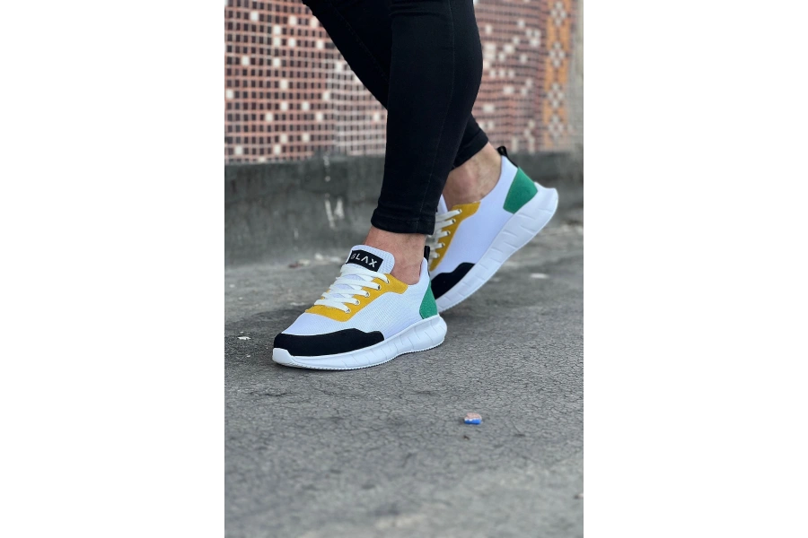 Shoecide Wg063 Beyaz Füme Triko Erkek Spor Ayakkabı