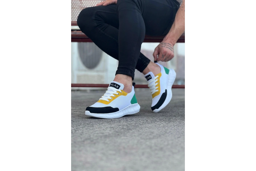 Shoecide Wg063 Beyaz Füme Triko Erkek Spor Ayakkabı