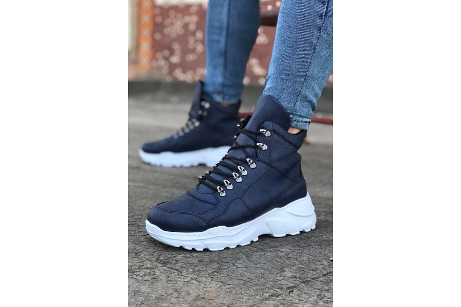Shoecide Wg07 Lacivert Uzun Bağcıklı Postal Bot