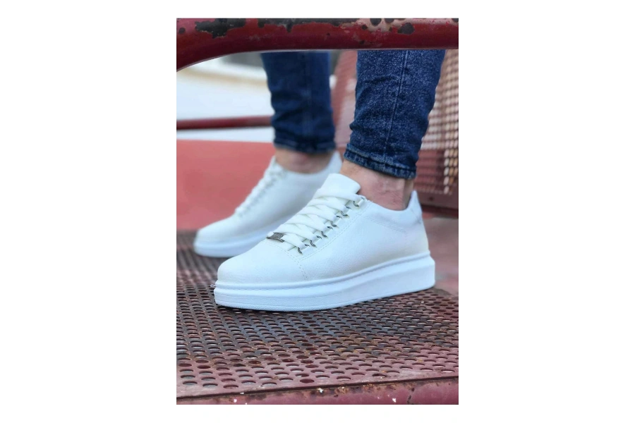 Shoecide Wg08 Beyaz Düz Erkek Casual Ayakkabı
