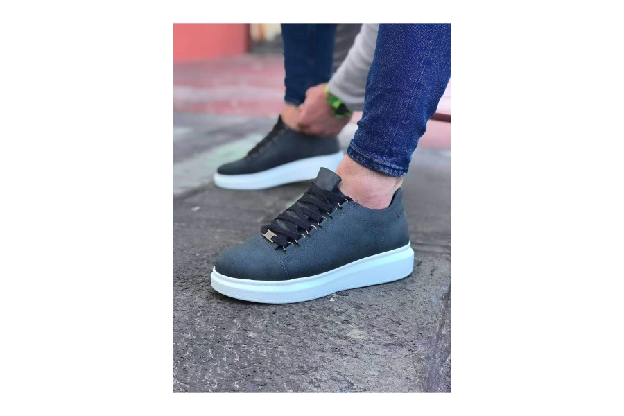 Shoecide Wg08 Gri Düz Erkek Casual Ayakkabı