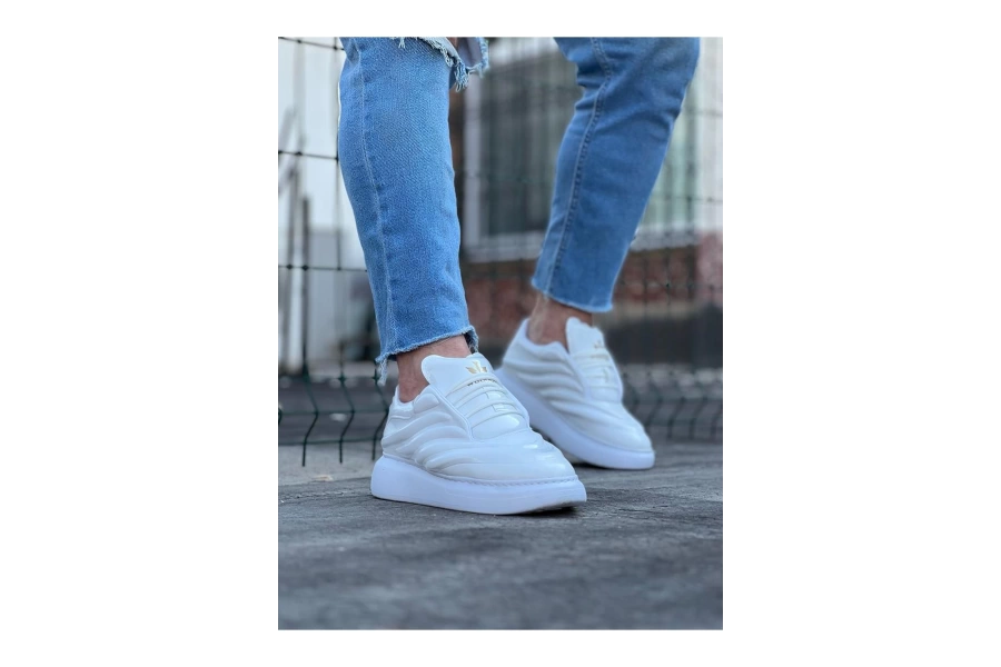 Shoecide Wg094 Beyaz Rugan Erkek Casual Ayakkabı