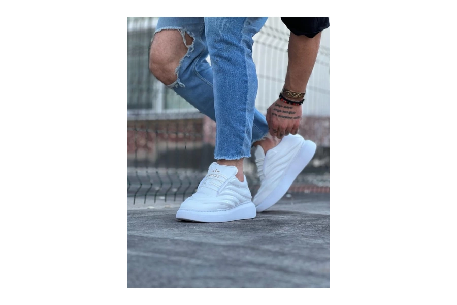 Shoecide Wg094 Beyaz Rugan Erkek Casual Ayakkabı