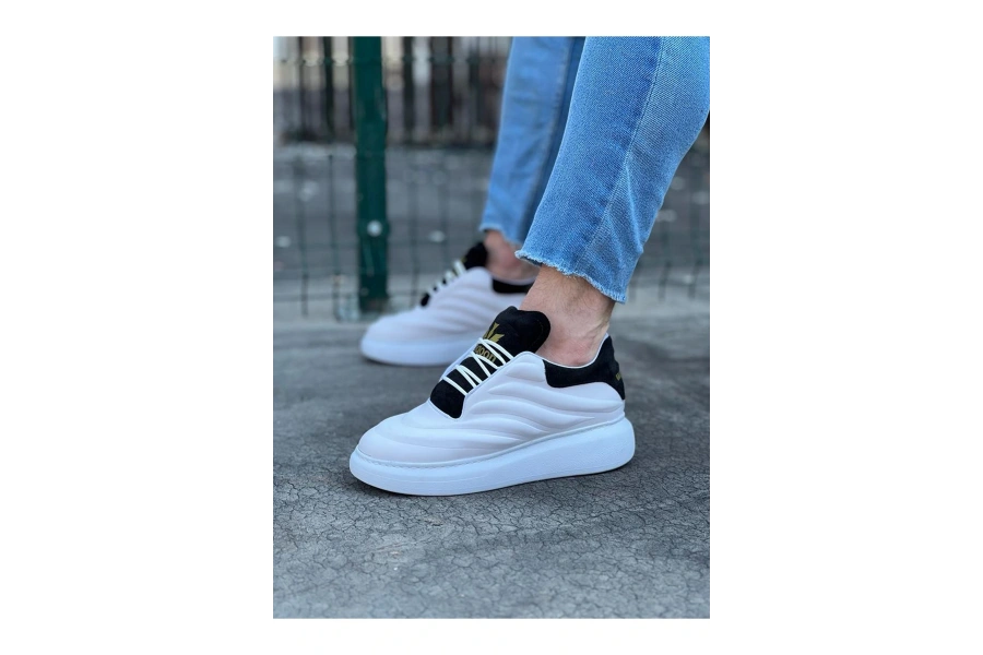 Shoecide Wg094 Beyaz Siyah Erkek Casual Ayakkabı