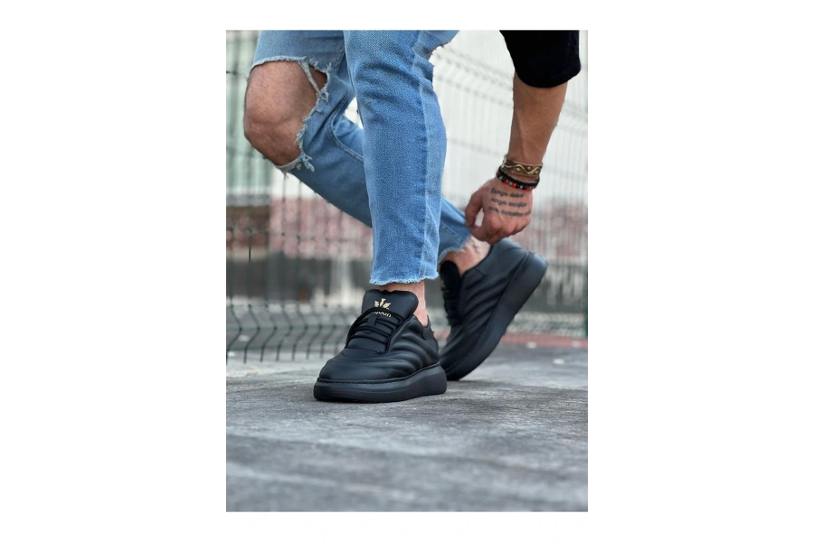 Shoecide Wg094 Kömür Cilt Erkek Casual Ayakkabı