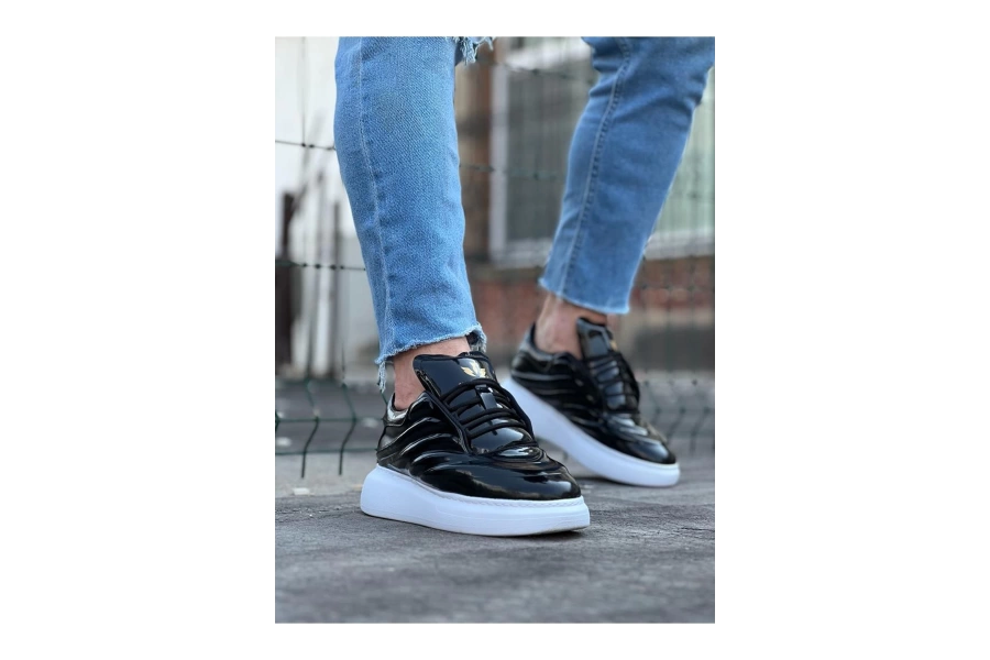 Shoecide Wg094 Siyah Rugan Erkek Casual Ayakkabı